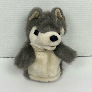 Folkmanis gray & ivory Little Wolf 8” hand puppet.